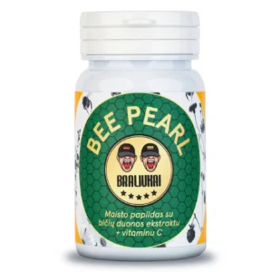 Maisto papildas Bee Pearl iš bičių duonelės + vitaminas C. 30 kapsulių